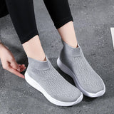 Women Platform Sneakers Casual Shoes Slip On Sock Trainers Plush Lightweight MartLion   