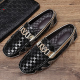 Genuine Leather Classic Men's Casual Shoes Breathable Slip-on Loafers Lightweight Walking Flats Footwear MartLion 7165 Black 43 