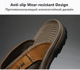 Summer Men's Flip-Flops Outdoor Genuine Leather Sandals Luxury Brand Designer Slipper Casual Beach Slipper Mart Lion   