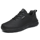 Leather Men's Shoes Trend Casual Breathable Leisure Sneakers Non-slip Footwear Vulcanized Hombre MartLion Black 43 