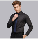 Men's Basic Standard-fit Long Sleeve Dress Shirt Solid/striped Formal White Work Office Classic Mart Lion   