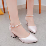 women stylish high heel pumps lady party spring summer 5.5cm high heels pink shoes MartLion   