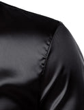 Men's Black Satin Luxury Dress Shirts Silk Smooth Tuxedo Slim Fit Wedding Party Prom Casual Chemise Homme MartLion   