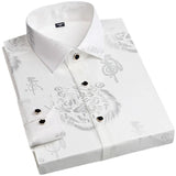 Spring Men's Long-sleeved Shirt Tiger Print Orange Lapel Single-breasted Top Hanfu Slim Fit MartLion 2 M 