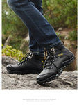 Men's Genuine Leather Boots Hiking Boots Hiker Winter Trekking Hiking Fuzzy Snow Waterproof Adventure MartLion   