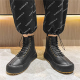 Off-Bound Autumn Men's Ankle Boots Tooling Desert British Punk Lace-up Casual Motorcycle High-cut Shoes Mart Lion   