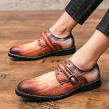 Men's Loafers Shoes Slip On Strap Mix Color Black Casual Dress Office Wedding MartLion   
