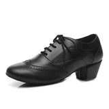 Men's Dance-Shoes men's Latin Ballroom Modern Tango Jazz Salsa Genuine Leather MartLion Black 4.5CM 38 (24cm) CHINA