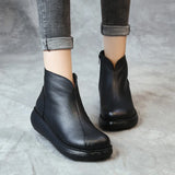 Winter Boots Warm Shoes Women Leather Shoes  Boots Winter Platform women's boots MartLion XT00616-Plush black 40 