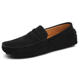 Men's Leather Loafers Casual Shoes Moccasins Slip On Flats Driving Mart Lion Black 8 
