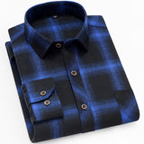 Fall Smart Casual Men's Flannel Plaid Shirt Brand Office Long Sleeve Shirt Clothes Mart Lion   