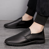 Summer Men's Leather Shoes Slip-On Casual Moccasins Loafers Soft Massage Leather Flats Footwear Driving Walking Mart Lion   