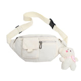 Women Bag Canvas Waist Young Girl Outdoor Chest Phone Casual Fanny Packs Cute Leisure Small Chest Bags Mart Lion white waist bag  