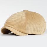 Unisex Spring Autumn Winter Newsboy Caps Men's And Women Warm  Octagonal Hat Detective Hats Retro Flat Caps MartLion Khaki One Size 