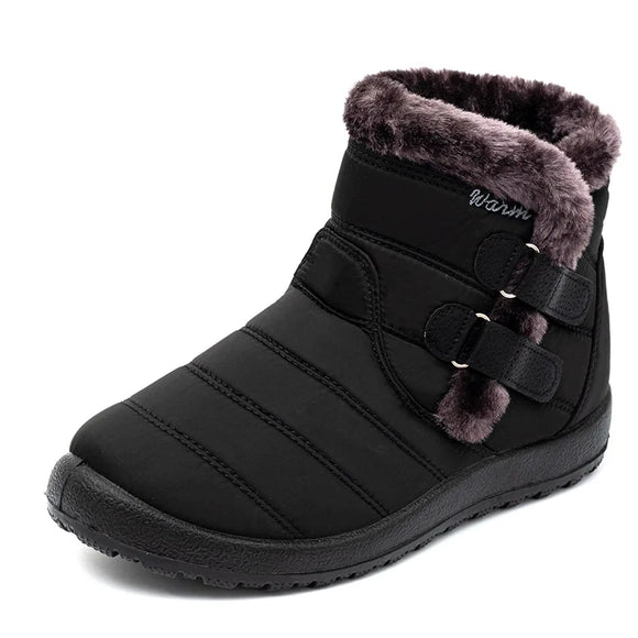 Women Winter Boots Ladies Fur Plush Ladies Flats Non-slip Casual Female Shoes Winter MartLion black 36 