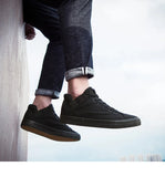 Black Sneakers Men's Canvas Shoes Height Increasing 3cm Cool Young Footwear Breathable Cloth Casual MartLion   
