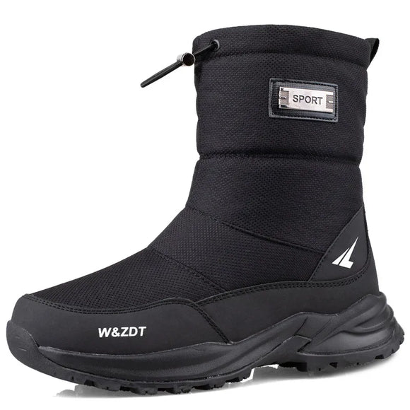 Winter High Boots Men's Outdoor Travel Snow Boots Zipper Non-slip Cotton Velvet Keep Warm Casual MartLion black 40 