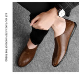  Men's Casual Shoes Sapato Masculino Dress Genuine Leather Luxury  Moccasins MartLion - Mart Lion