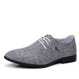 Men's Classic Shoes Dress Korea Pointed Toe Lace-Up Formal Wedding Blue Hemp Mart Lion Gray 240 