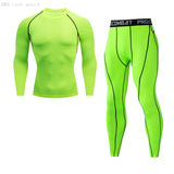Compression Men's Sports underwear MMA rash guard Fitness Leggings Jogging T-shirt Quick dry Gym Workout Sport MartLion light green S 