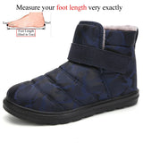 Winter Ankle Waterproof Lightweight Snow Boots Men's Plush Warm Shoes Botines Hombre MartLion Blue 35 