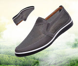 Summer Mesh Shoes Men's Slip-On Flat Sapatos Hollow Out Father Casual Moccasins Basic Espadrille Mart Lion   