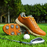 Men's Golf Shoes Waterproof Golf Sneakers Outdoor Golfing Spikes Shoes Jogging Walking Mart Lion   