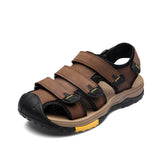 Summer Leather Men's Sandals Outdoor Beach Casual Soft Wading Shoes Designer Breathable MartLion Dark Brown 7 