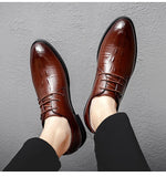 British Casual Leather Shoes Korean Black Version Pointed Toe Men's MartLion   