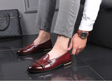 Men's Cusual Leather Shoes Wedding Party Slip-on Buckle Loafers Moccasins Driving Flats Mart Lion   