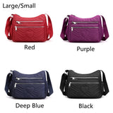 Women Handbags Messenger Bag Washed Nylon Lightweight Waterproof Shoulder Zipper Crossbody Purse Mart Lion   