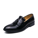 Shoes Men's Dress Shoes Leather Blue Oxfords Wedding Party Pointed Toe Formal MartLion black 12 