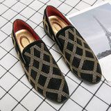 Men's Casual Shoes Suede Leather Moccasins Loafers Flats Rhinestones Mart Lion   