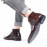 Chelsea Ankle Boots Dress Short Outdoor Leather Men's Shoes MartLion   