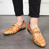 Men's Casual Embroider Shoes Flats Shoes Loafers Soft Footwear
