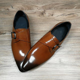 Men's Luxury Shoes Patent Leather Monk Strap Oxford Wedding Formal Dress Designer Mart Lion   