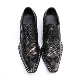 British Style Black Square Toe Lace Up Men's Oxfords Shoes Office Cow Leather Brogue Party Banquet Formal MartLion   