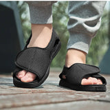 Summer Diabetic Shoes Men's Foot Swollen Thumb Valgus Widened Sandals Middle-aged and Elderly Non-slip Casual MartLion   