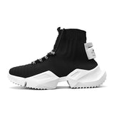 Off-Bound Men's Sport Shoes Chunky Knit Running Breathable Casual Sneakers Light Trainers Walking Tennis Mart Lion black white 39 