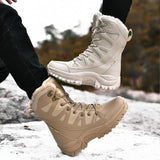 Warm Plush Snow Boots Lace Up Casual High Top Men's Boots Waterproof Winter Boots Anti-Slip Ankle Army Work MartLion   