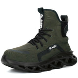 Work Safety Boots Indestructible Work Shoes Men's Anti-puncture Safety Winter Work Sneakers Steel Toe MartLion green 36 