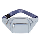 Casual Women Waist Bag Chest Bag Multi-Function Crossbody Pouch Nylon Travel Phone Pouch Female Hip Belt Bags Fanny Pack Mart Lion Blue  