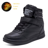 6CM Height Increasing Sneakers For Women Platform Casual Sport Shoes Green Leather High Top Wedge Mart Lion Black -887 35 