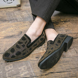 Men's Casual Shoes Suede Leather Moccasins Loafers Flats Rhinestones Mart Lion   