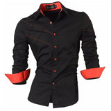 Spring Autumn Features Shirts Men's Casual Shirt Long Sleeve Casual Shirts MartLion K028-Black US S CHINA