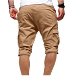 Men's Cargo Shorts Summer Bermuda Military Style Straight Work Pocket Lace Up Short Trousers Casual Mart Lion   