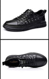 Men's Casual Shoes Genuine Cow Leather Crocodile Print Spring Autumn Luxury Flat Cool Leisure Sneakers Loafers Mart Lion   