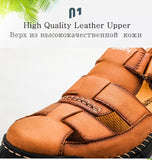 Classic Men's Sandals Summer Genuine Leather Outdoor Casual Lightweight Slipper Mart Lion   