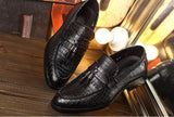 Men's Crocodile Grain classic Tessels Moccasins Genuine Leather Casual Loafers Flats Shoes Mart Lion   