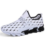 Summer Men's Sport Shoes Blade Tennis Running Breathable Mesh Casual Sneakers Light Trainers Walking Mart Lion White 38 